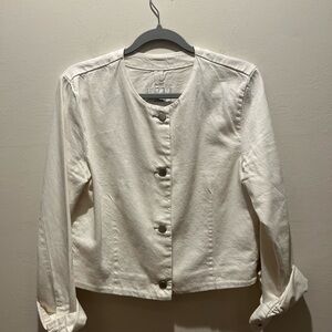 NWT!! Abercrombie White Button-Up Denim Jacket